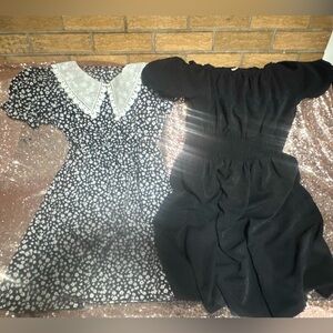 Girls 14 SHEIN Black and White Floral Kids Dresses